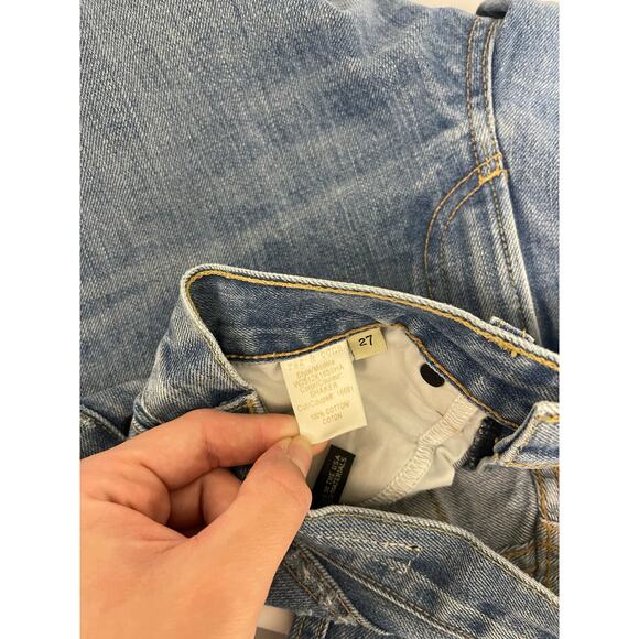 Rag & Bone Straight Leg Jean in Shaker Wash Distressed Raw Hem size 27 - Picture 6 of 6